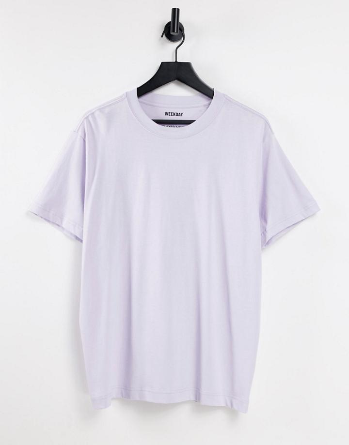 Weekday Relaxed T-shirt In Lilac-pink