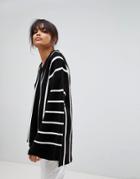 Boohoo Wide Sleeve Striped Oversized Sweater - Multi