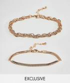 Designb Gold Chain Bracelets In 2 Pack Exclusive To Asos - Gold