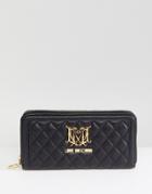 Love Moschino Heart Logo Quilted Purse - Black