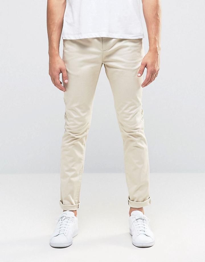 Asos Skinny Chinos In Beige - Gray