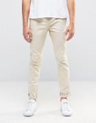 Asos Skinny Chinos In Beige - Gray