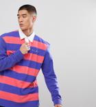 Puma Striped Rugby Shirt In Purple Exclusive To Asos - Purple