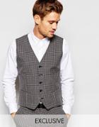 Selected Homme Exclusive Gingham Vest In Skinny Fit - Charcoal