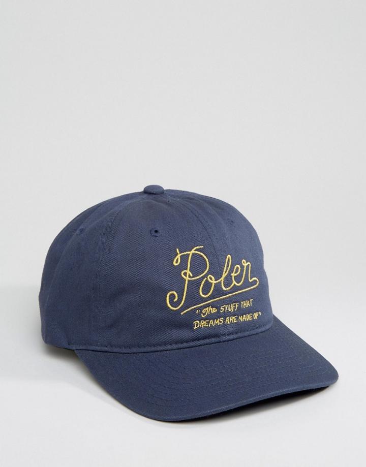 Poler 6 Panel Baseball Cap - Navy