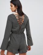 Lunik Stripe Romper-black
