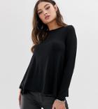 Boohoo Basic Long Sleeve Top In Black - Black