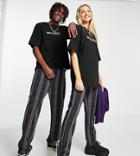 Collusion Unisex Wide Leg Pants In Navy Check