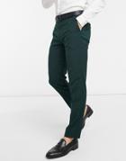 Harry Brown Skinny Fit Stretch Plain Suit Pants-green