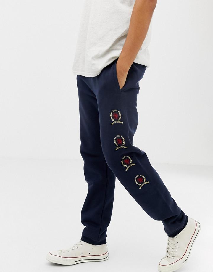 Tommy Jeans 6.0 Limited Capsule Joggers With Repeat Crest Logo In Navy - Navy