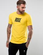Rose London T-shirt In Yellow With Large Logo - Yellow