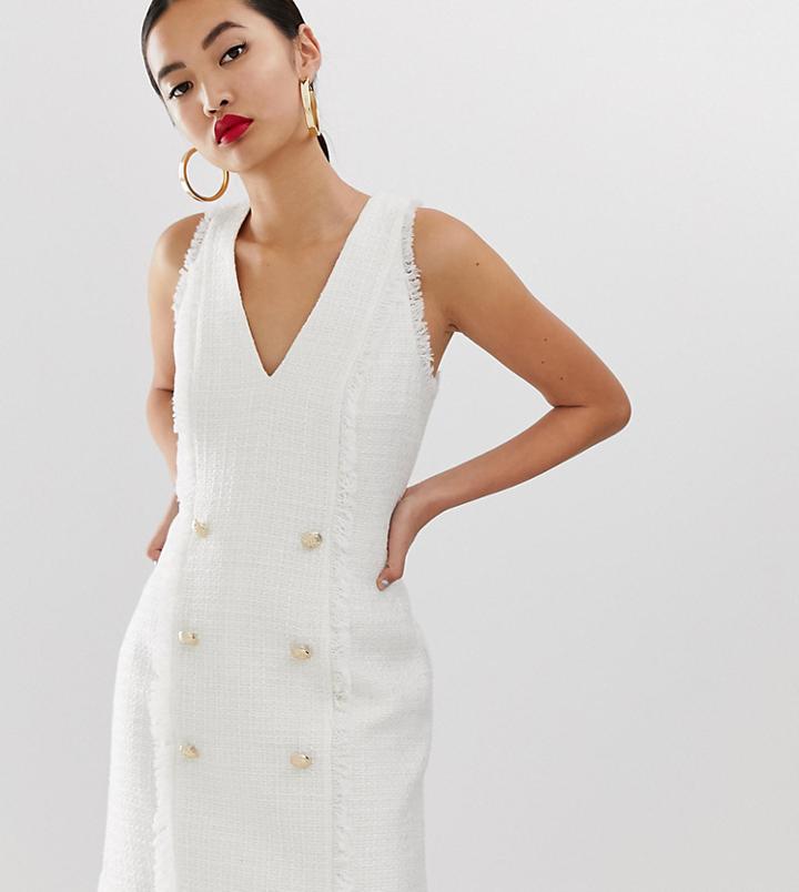 River Island Boucle Shift Dress In Ivory - Cream
