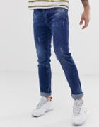 Bolongaro Trevor Distressed Skinny Fit Jeans - Blue