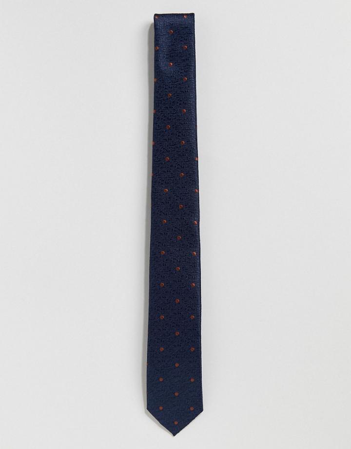 Moss London Tie In Spot - Navy