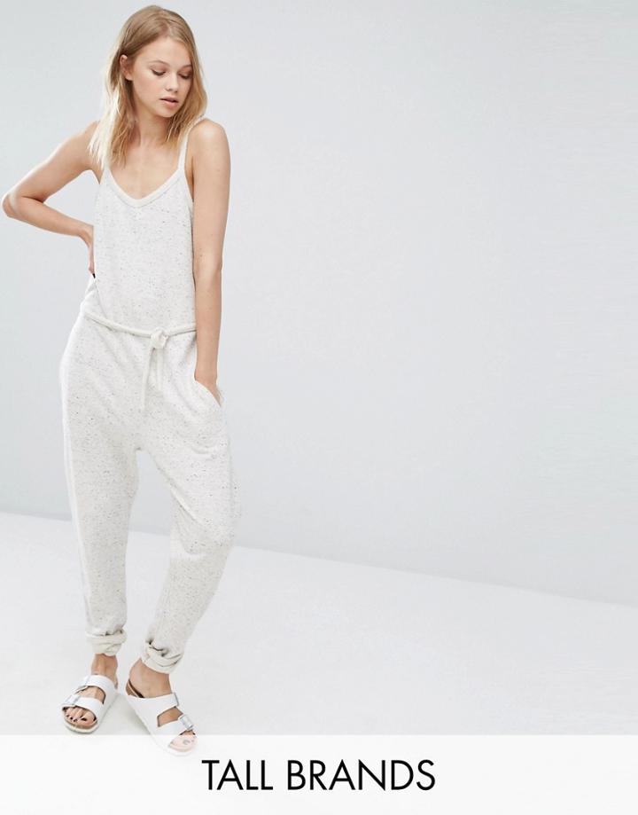Y.a.s Tall Minna Cami Strap Jersey Relaxed Jumpsuit - Cream