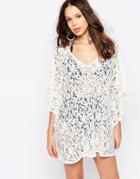 Melissa Odabash Caftan With Cut Work Detail - White