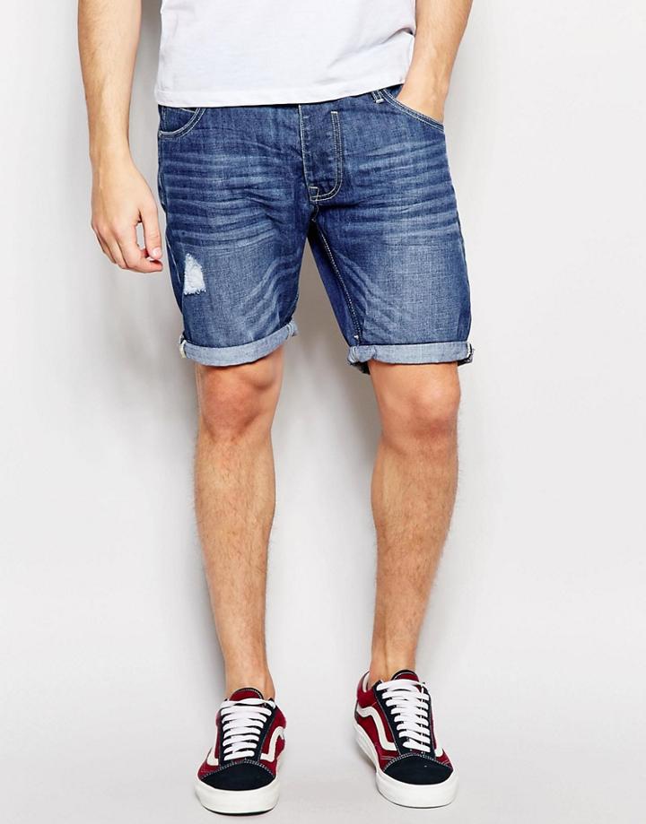 Brave Soul Denim Shorts - Blue