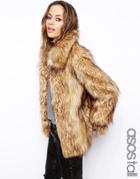 Asos Tall Vintage Faux Fur Coat - Brown