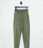 Collusion Oversized Sweatpants In Acid Wash In Khaki-green