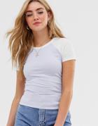 Hollister Color Block T-shirt In Rib-blue