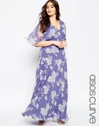 Asos Curve Wedding Maxi Dress In Soft Rose Print - Multi