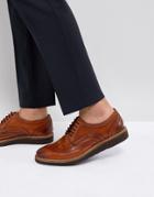 Base London Orion Hi Shine Brogue Shoes In Tan - Tan