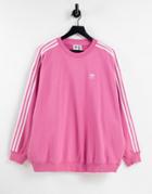 Adidas Originals Adicolor Three Stripe Sweatshirt In Pink