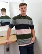 Fred Perry Bold Stripe T-shirt In Gray-grey
