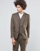Feraud Heritage Premium Wool And Cashmere Blend Brown Check Suit Jacket - Brown