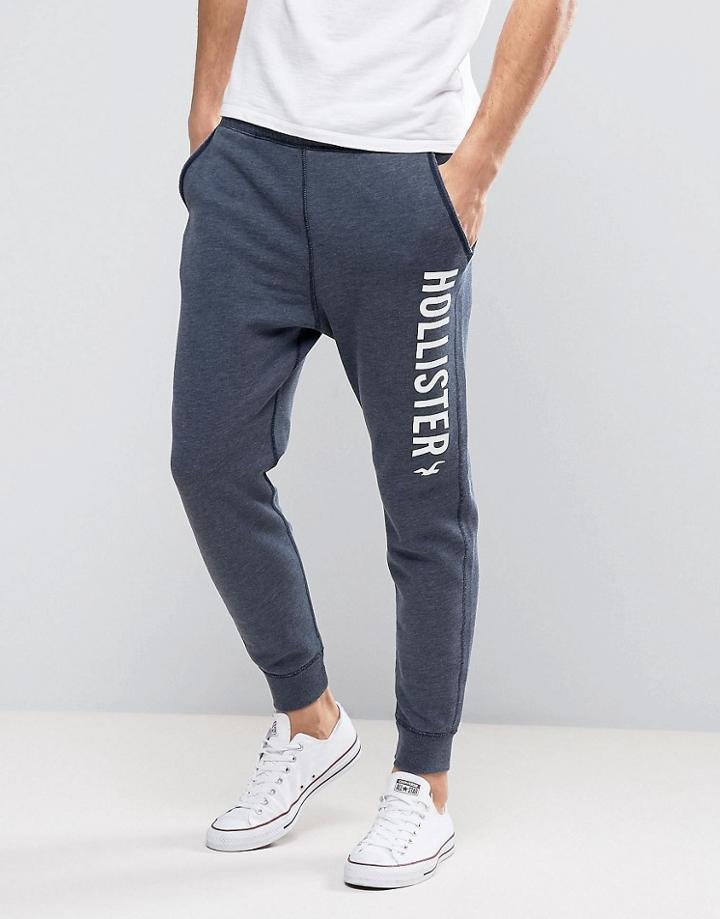 Hollister Slim Fit Cuffed Jogger Burnout In Navy - Navy