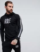 Rose London Track Hoodie In Black With Reflective Stripe - Black