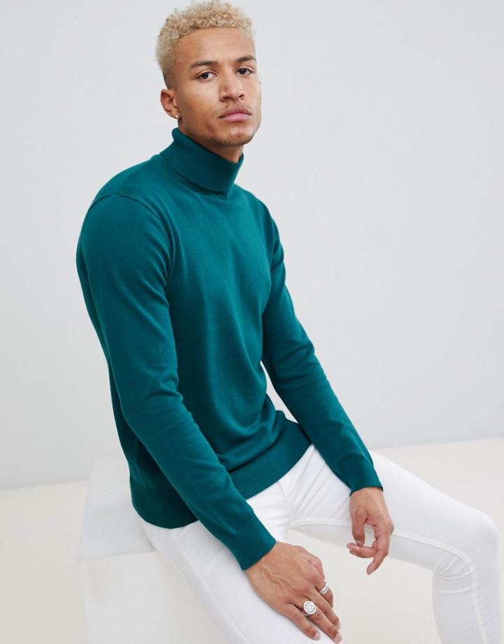 Night Addict Roll Neck Sweater - Green