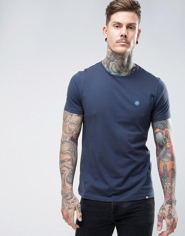 Pretty Green Mitchell Crew Neck T-shirt In Navy - Navy