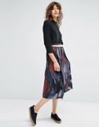 Samsoe & Samsoe Midi Skirt In Swirl Print - Multi