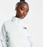 The North Face 100 Glacier 1/4 Zip Cropped Fleece In Blue Exclusive At Asos-blues