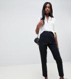 Asos Design Tall Elasticated Clean Tapered Pants-black