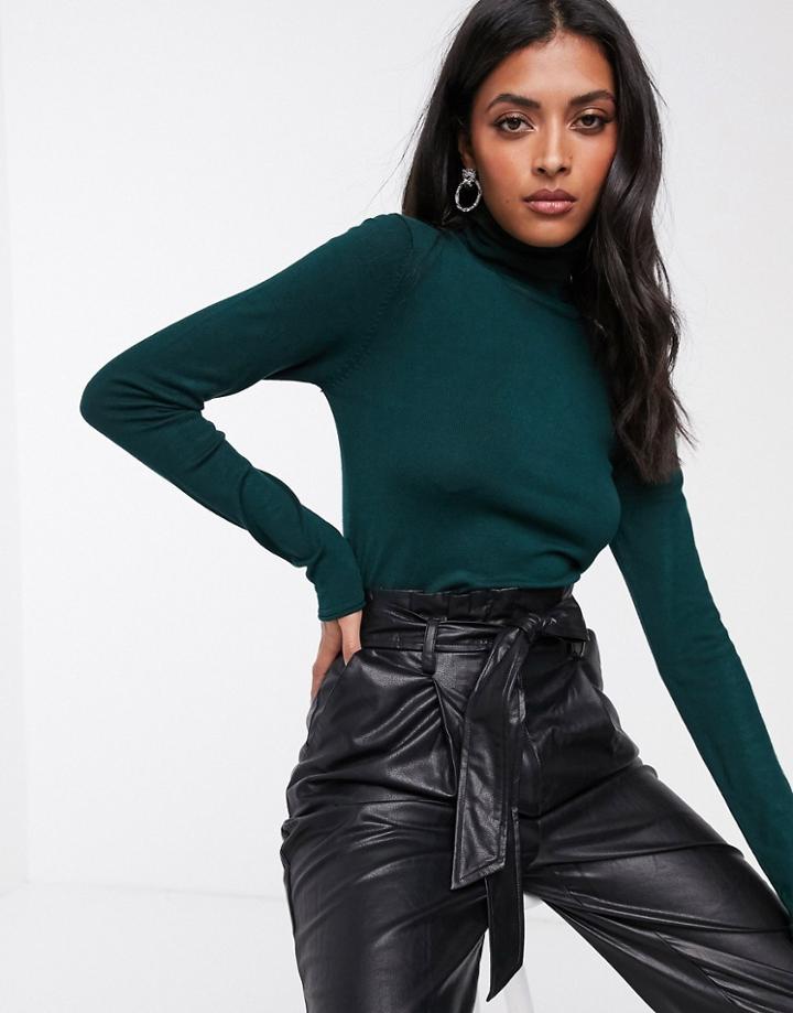 Stradivarius Basic Turtleneck In Green