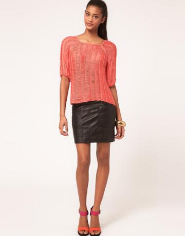 Vero Moda Very Biker Leather Mini Skirt