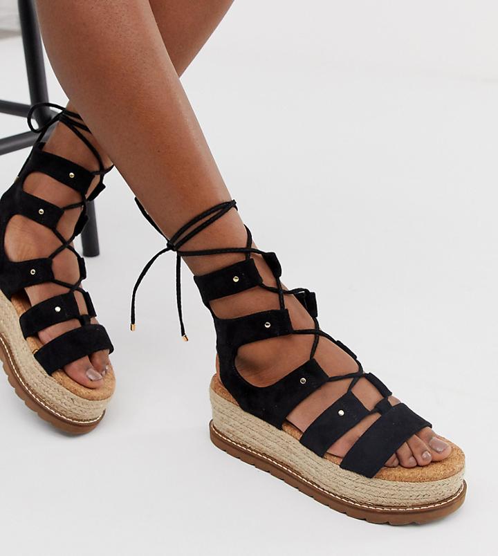 Asos Design Jive Flatform Espadrilles-black