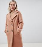 River Island Petite Tailored Coat In Camel - Beige