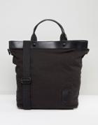 Kiomi Canvas Tote Bag With Leather Trims - Black