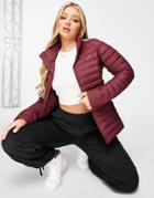 The North Face Stretch Down Jacket In Burgundy-red
