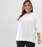 Asos Design Curve Superoversized T-shirt With Wash In White - White