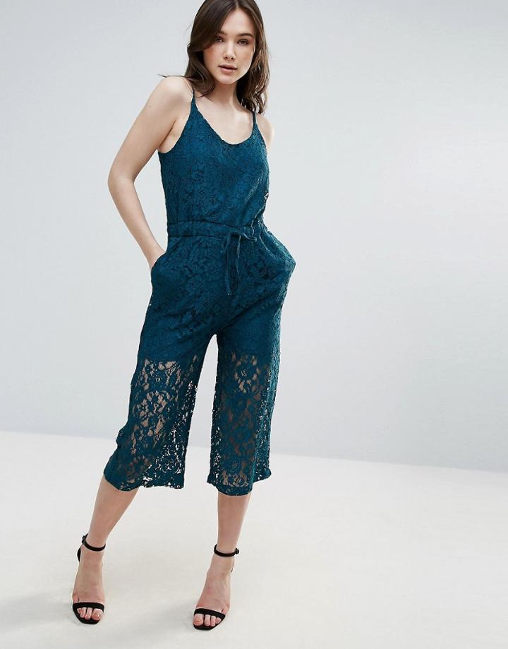 Vero Moda Lace Culotte Jumpsuit - Blue
