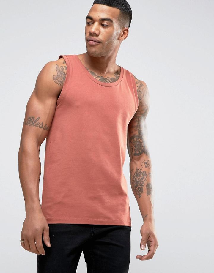 Asos Muscle Tank In Tan - Tan