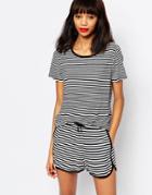 Monki Stripe Crew Neck Tee - Multi