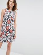 Warehouse Floral Shift Dress - Red