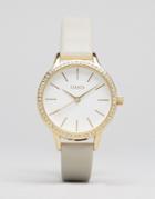Oasis Gray Leather & Gold Dial Watch - Gray