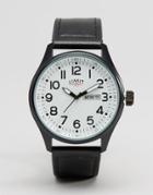 Limit Leather Black Watch With White Dial - Black
