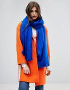 Asos Supersoft Long Woven Scarf In Bright Blue - Blue